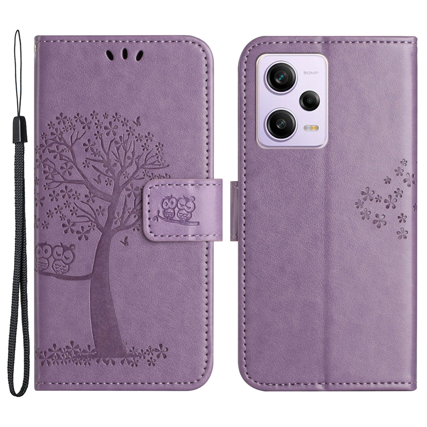 PU Leather Phone Case For Xiaomi Redmi Note 12 Pro 5G Imprinted Owl Tree Pattern Protective Phone Stand Wallet Cover PU Leather Phone Case For Xiaomi Redmi Note 12 Pro 5G Imprinted Owl Tree Pattern Protective Phone Stand Wallet Cover
